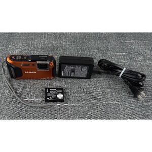 PANASONIC Lumix Digital Camera DMC-TS6 Orange with Original Battery and charger